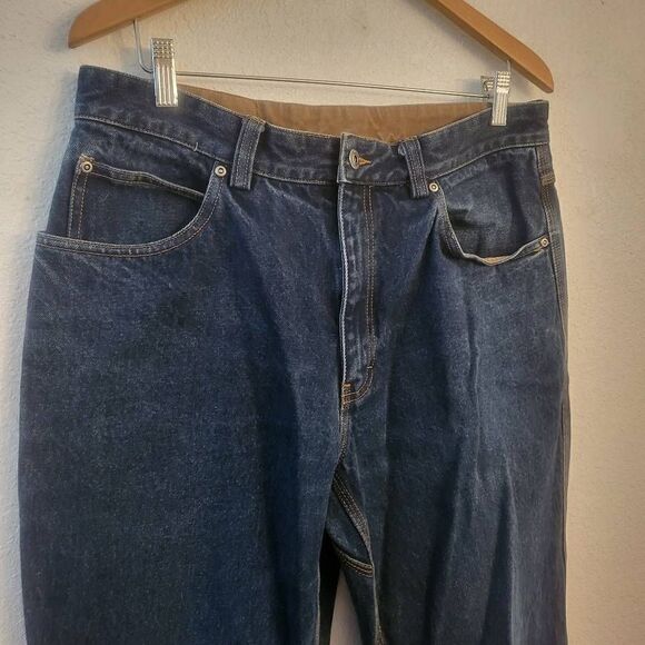 Duluth Trading Co. Men's thick Blue Denim Work Jeans: 34x30 - Picture 3 of 6